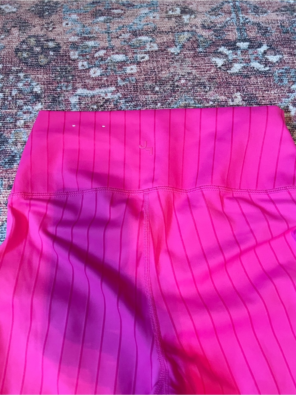 JoyLab Hot Pink Pinstriped Flare Leggings - Picture 4 of 8
